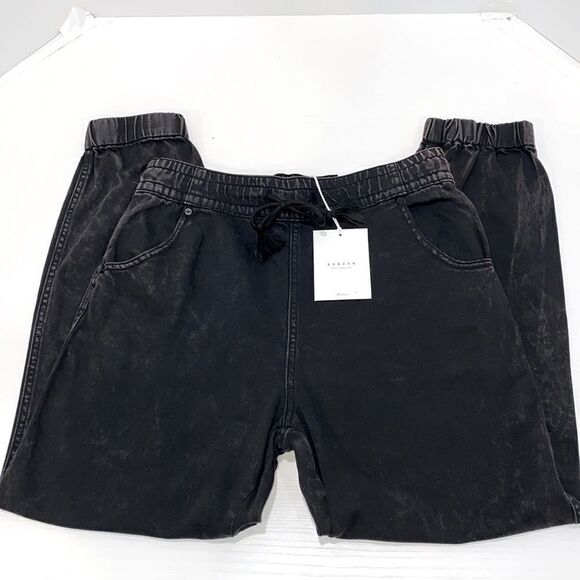 Kancan Tatiana Ultra High Rise Joggers NWT Black Acid Wash Size L - Picture 6 of 17
